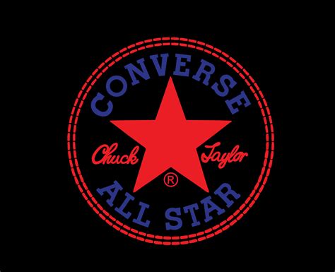 Converse All Star Brand Logo Shoes Symbol Design Vector Illustration With Black Background ...