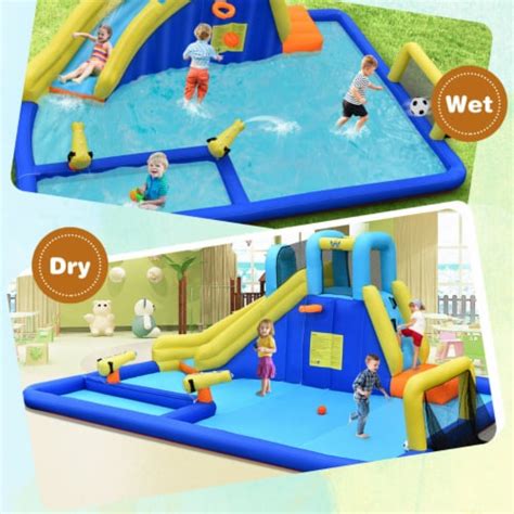 Gymax Inflatable Water Slide Bounce House Climbing Wall without Blower ...