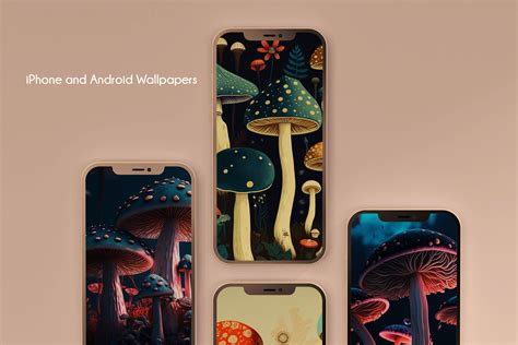 IPhone Mushroom Wallpaper, Gift for Her, Dark Wallpaper, 12 Aesthetic ...