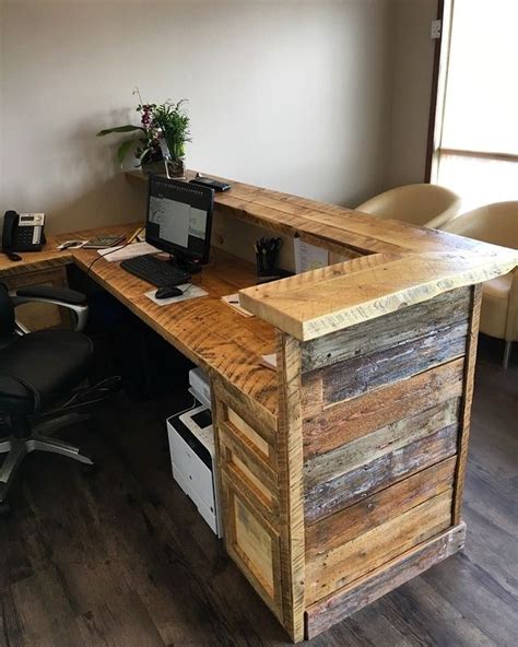 HIS & HER HOME reclaimed wood reception desk #barnwood #reclaimedwood # ...