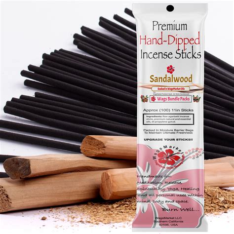 WagsMarket Sandalwood - Premium Hand-Dipped Incense Sticks | WagsMarket