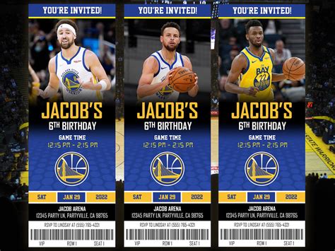 Golden State Warriors Themed Ticket Invitation Warriors - Etsy