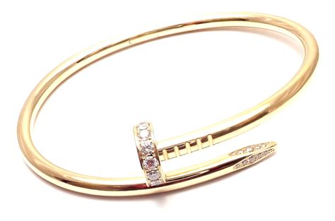 Cartier Juste un Clou Diamond Yellow Gold Nail Bangle Bracelet at ...