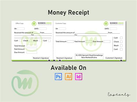 Money Receipt Design on Behance