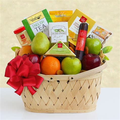 Deluxe Fruit and Cheese Gift Basket at Gift Baskets ETC | Holiday fruit ...