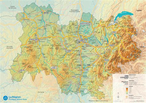 Large detailed map of Auvergne-Rhône-Alpes