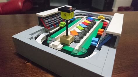 Microscale NASCAR track, designed to allow the cars to be moved freely ...