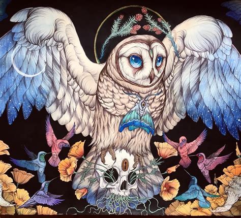 owl spirit painting by caitlin hackett | Illustration art, Animal art, Art