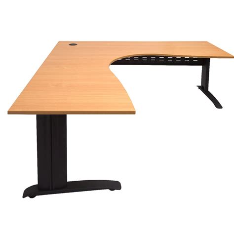 Rapidline Corner Desk 1500 x 1500 x 700mm Beech and Black | Officeworks