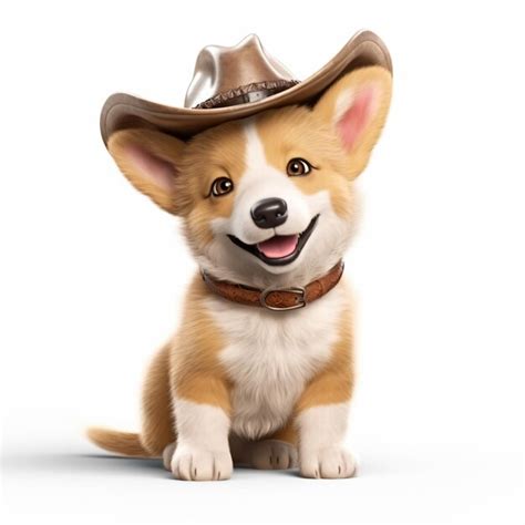 Premium AI Image | a dog wearing a cowboy hat and a collar