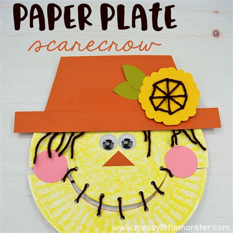 Paper Plate Scarecrow Craft - Messy Little Monster