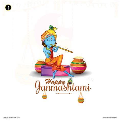 Free Happy Krishna Janmashtami Wishes 2021 Banner PSD Template - Indiater