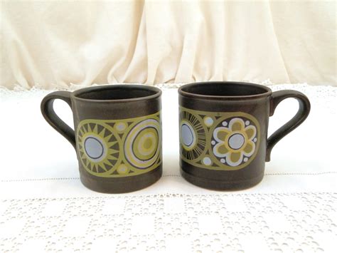 Matching Pair of 2 Vintage Mid Century Staffordshire Potteries Ltd Mugs ...