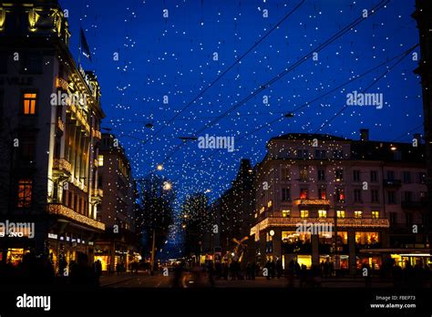 Christmas lights on the Bahnhofstrasse in Zurich, Switzerland Stock ...