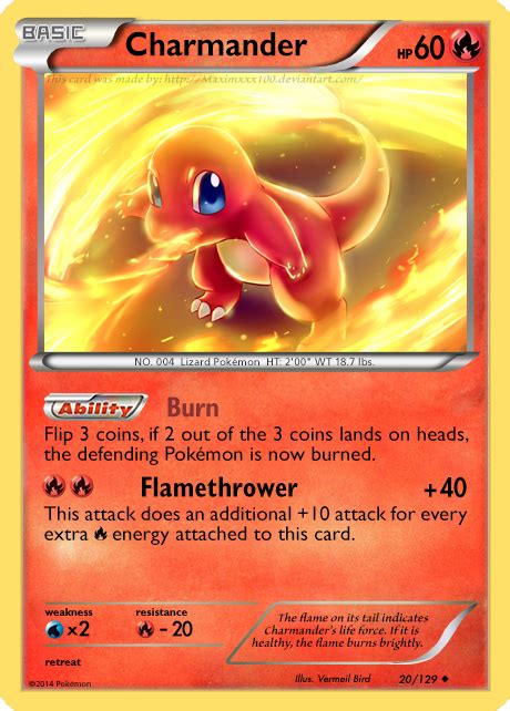 Charmander Pokemon card by Maximxxx100 on DeviantArt