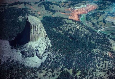 Aerial view of Devils Tower National Monument | Devils tower national monument, Aerial view ...