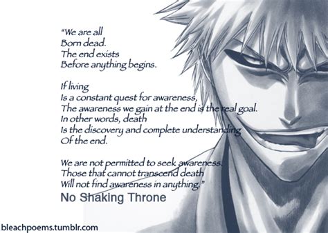 Hollow Ichigo. No Shaking Throne | Bleach quotes, Bleach anime, Bleach manga