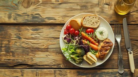 Premium AI Image | Healthy breakfast plate on a wooden table