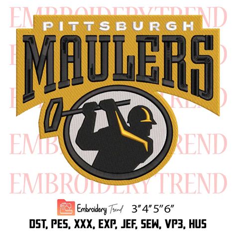 Pittsburgh Maulers Logo Embroidery, USFL Football Embroidery ...