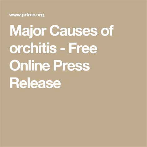 Major Causes of orchitis