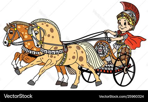 Cartoon roman chariot Royalty Free Vector Image