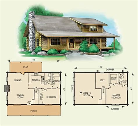 2 Bedroom 2 floor Log Cabin Floor Plan ~ Log Home Kits, Log Home Plans, Buy Log Homes, First ...