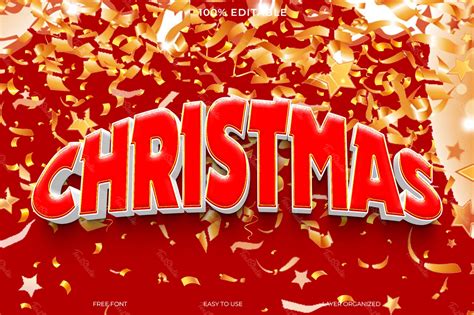 Merry Christmas Font Style Effect | Free Photoshop PSD File