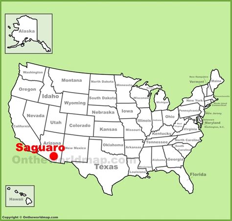 Saguaro National Park location on the U.S. Map - Ontheworldmap.com