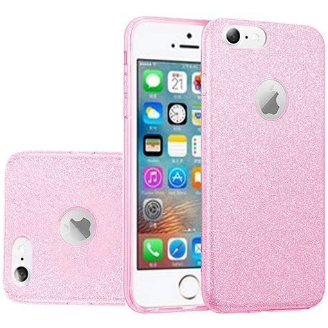 Apple iPhone 5/5S/SE Case, by HR Wireless Dual Layer Hybrid Glitter Hard Plastic/Soft TPU Rubber ...