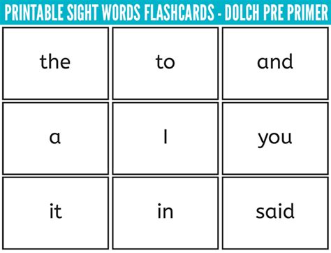 Sight Words Flash Cards: Dolch Sight Words. Free Download.