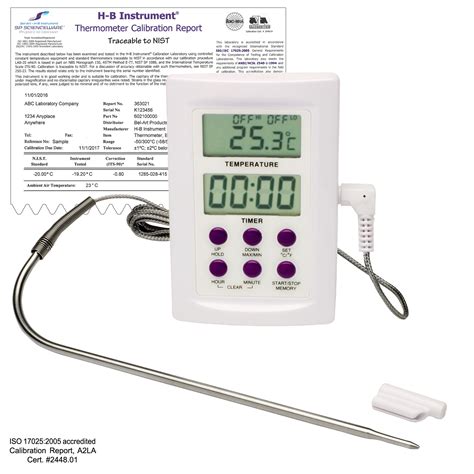 SP Bel-Art | SP Bel-Art, H-B DURAC Calibrated Electronic Thermometer with Stainless Steel Probe ...