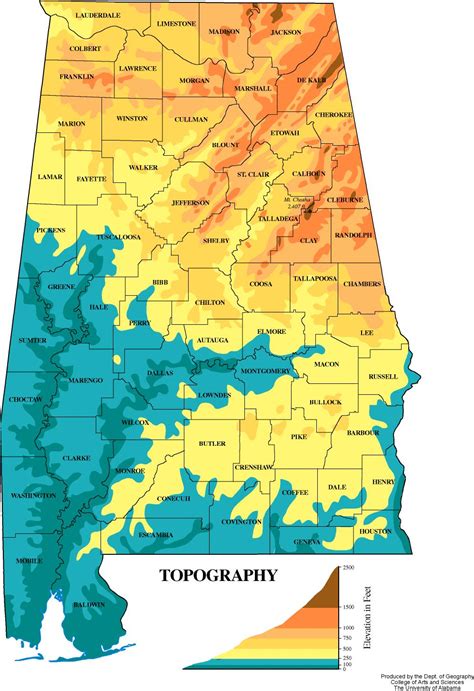 Elevation Map Of Alabama - Hiking In Map