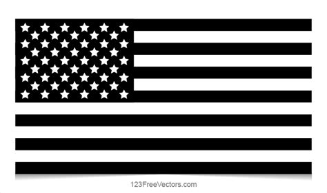 Black and White US Flag