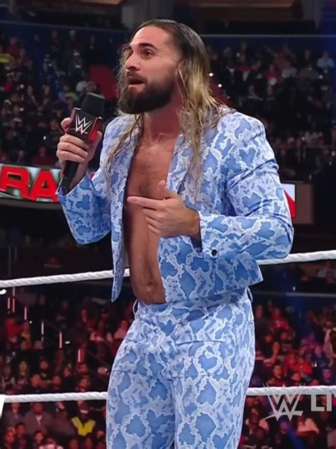 WWE Seth Rollins Blue Snakeprint Suit | December 2022