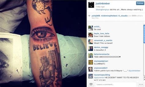 The daily gossip: Justin Bieber got a terrifying tattoo of his mother's ...