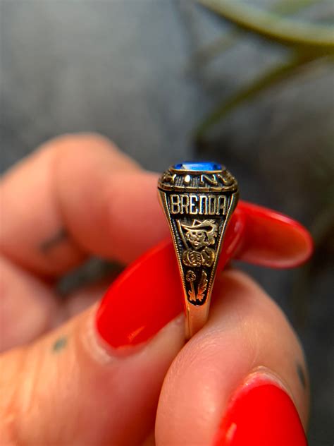 Vintage Signet Class Ring With Blue Quartz