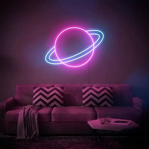 Saturn Planet LED Neon Sign Wall Decor Wall Sign Neon - Etsy