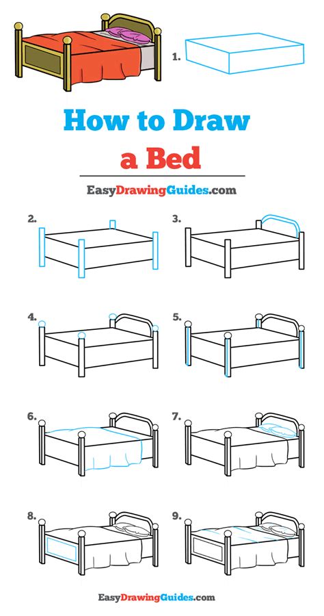 How to Draw a Bed - Really Easy Drawing Tutorial