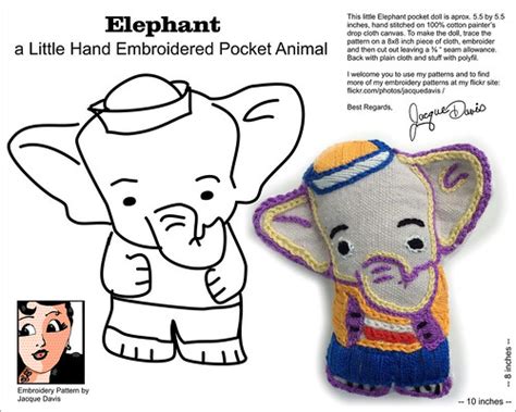 Elephant embroidery pattern | Jacque Davis | Flickr