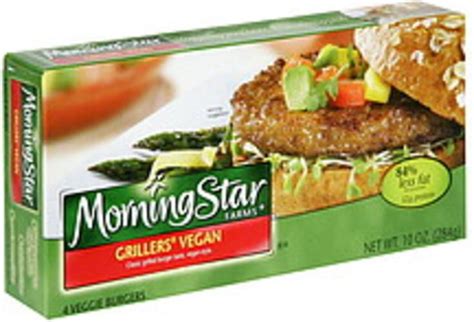 MorningStar Farms Grillers Vegan Veggie Burgers - 10 oz, Nutrition Information | Innit