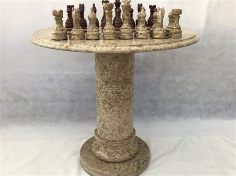 Large Marble Chess Table with Chess Pieces | Marble chess set, Chess ...