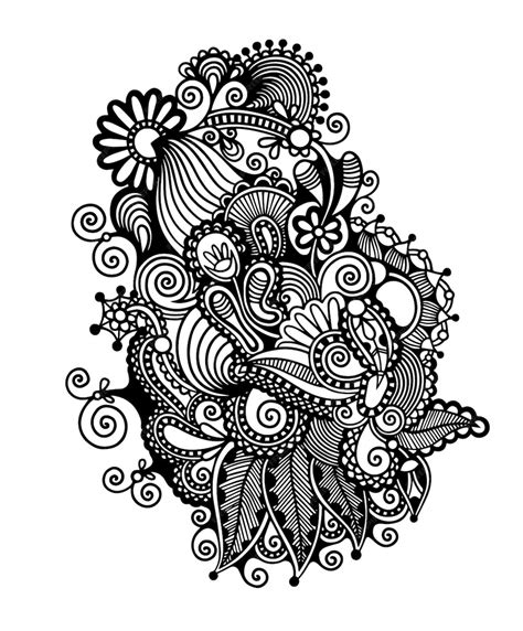 Premium Vector | Black line art ornate flower design