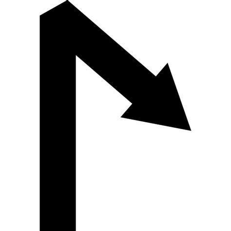 Arrow straight line symbol with an angle - Free arrows icons