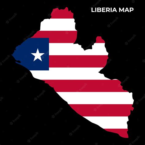 Premium Vector | Liberia National Flag Map Design Illustration Of Liberia Country Flag Inside ...