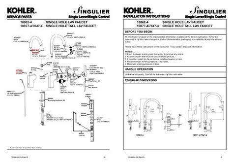 kohler kitchen faucet installation instructions | Free Resume