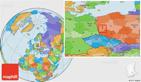 Political Location Map of Zielona Gora