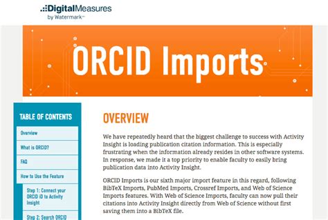 Streamlining Faculty Reporting: ORCID and Digital Measures - ORCID