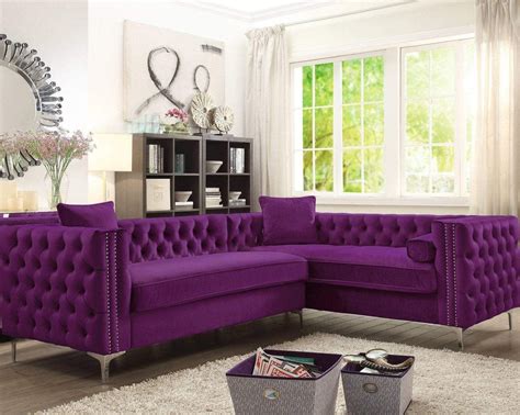 Tufted Nailhead Sectional Sofa | Baci Living Room