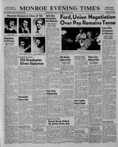 Monroe Evening Times Newspaper Archives, Jun 3, 1955, p. 1