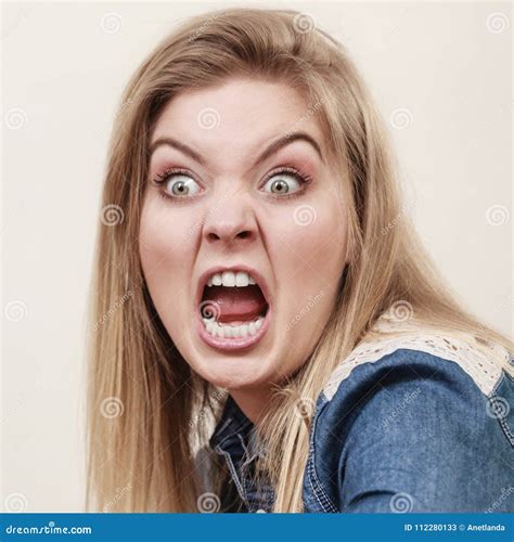 Angry And Furious Business Woman With Open Mouth Is Screaming. Royalty-Free Stock Photo ...